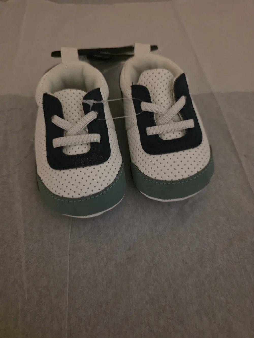White and Navy Kids Casual Sneakers